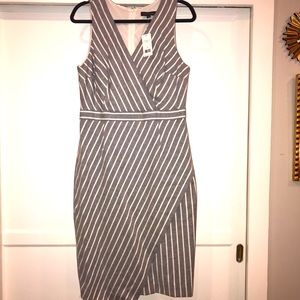 BR asymmetric dress gray white